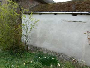 Repaired cob wall